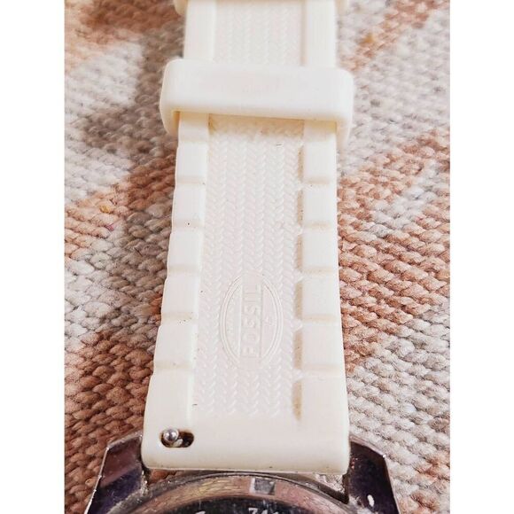 Fossil Cecile Silver Tone 42mm Women’s Watch Rhinestone Bezel Pearl Band main image 3